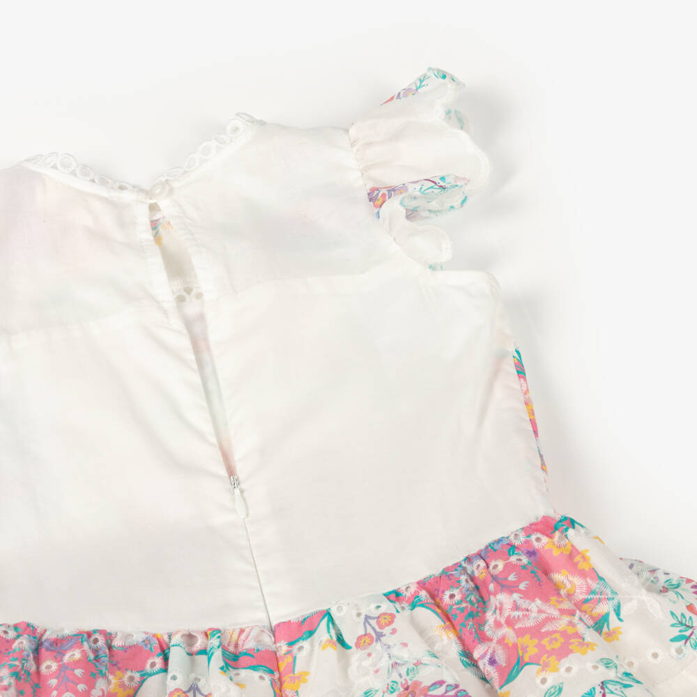 Marlo Kids-Кремовое платье с цветочной вышивкой для девочек | Childrensalon Outlet