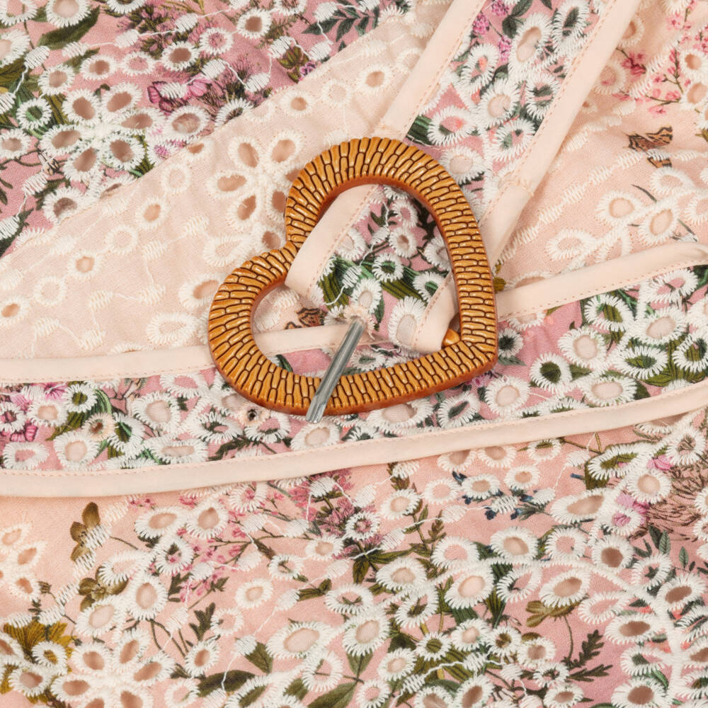 Marlo Kids-فستان وردي مطرز بالدانتيل للبنات | Childrensalon Outlet