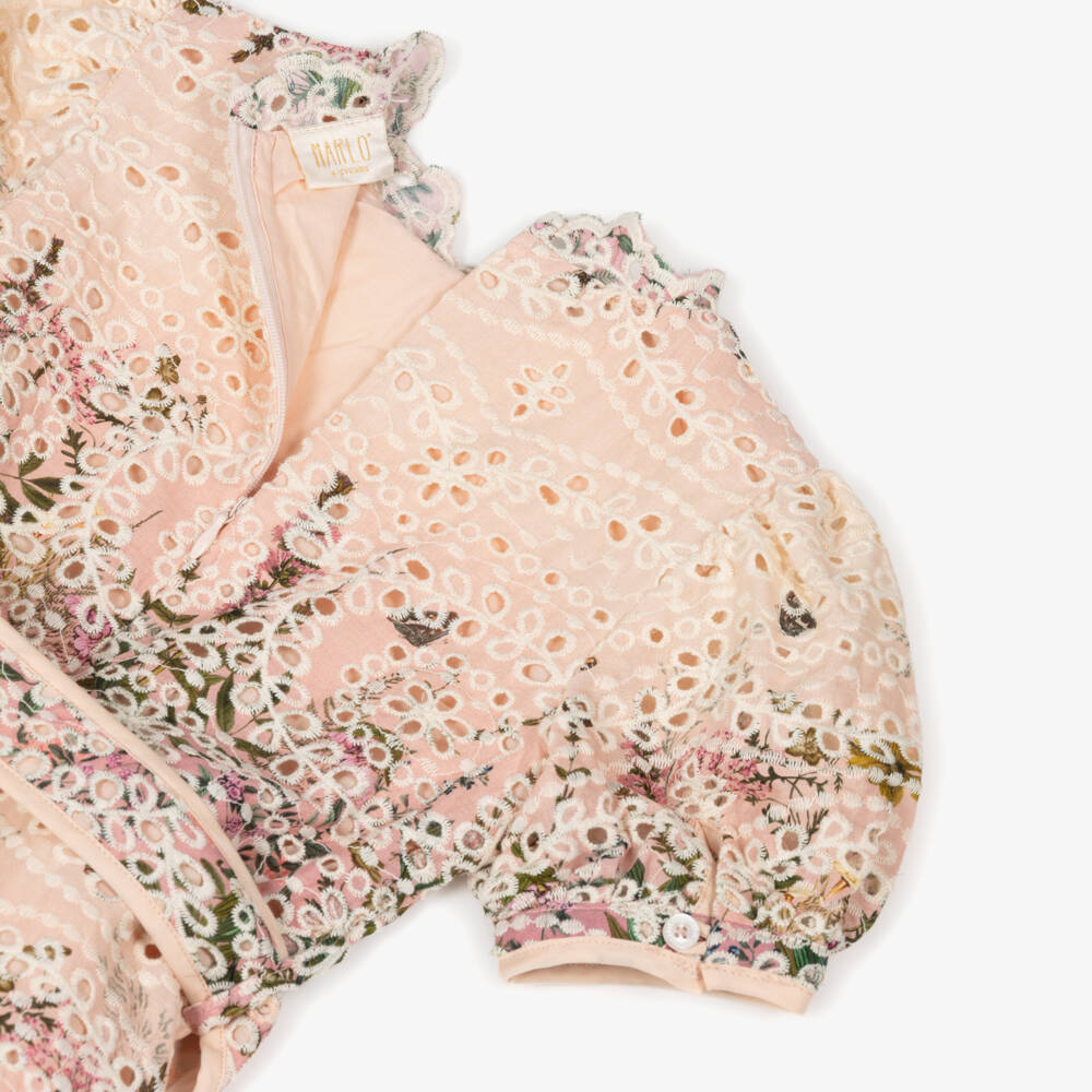 Marlo Kids-فستان وردي مطرز بالدانتيل للبنات | Childrensalon Outlet