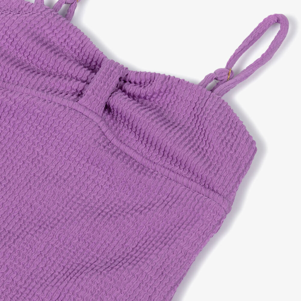 Marlo Kids-Girls Lilac Purple Crinkle Fabric Swimsuit | Childrensalon Outlet