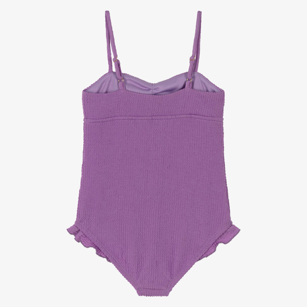 Marlo Kids-Girls Lilac Purple Crinkle Fabric Swimsuit | Childrensalon Outlet