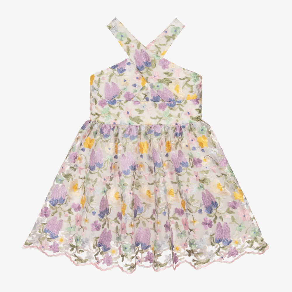 Marlo Kids-Girls Lilac Purple Tulle Dress | Childrensalon Outlet