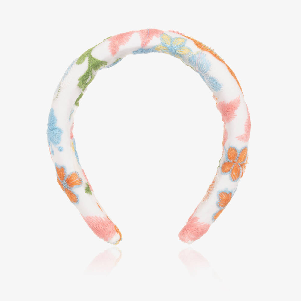 Marlo Kids-Girls Multicolor Floral Satin Headband | Childrensalon Outlet