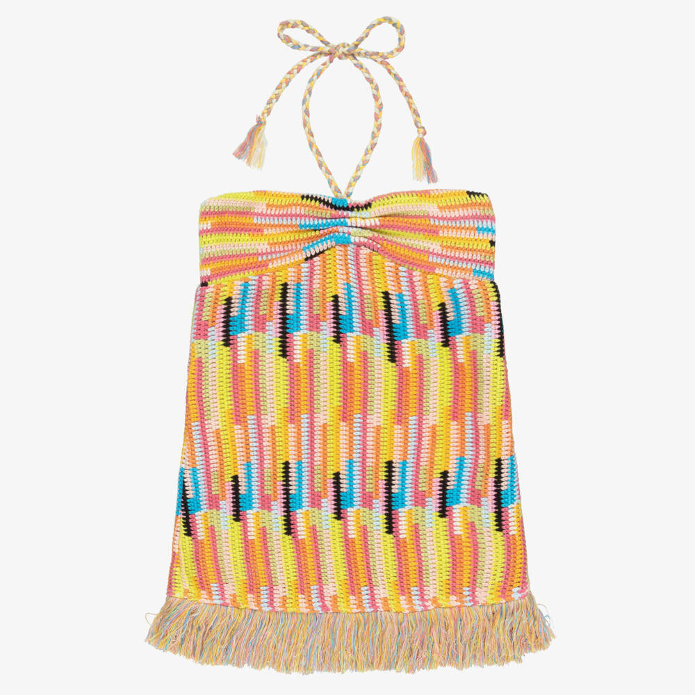 Marlo Kids-Girls Multicolour Crochet Mini Dress | Childrensalon Outlet