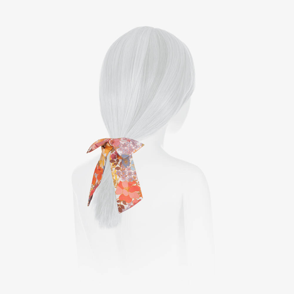 Marlo Kids-Girls Orange Cotton Hair Scrunchie (12cm) | Childrensalon Outlet