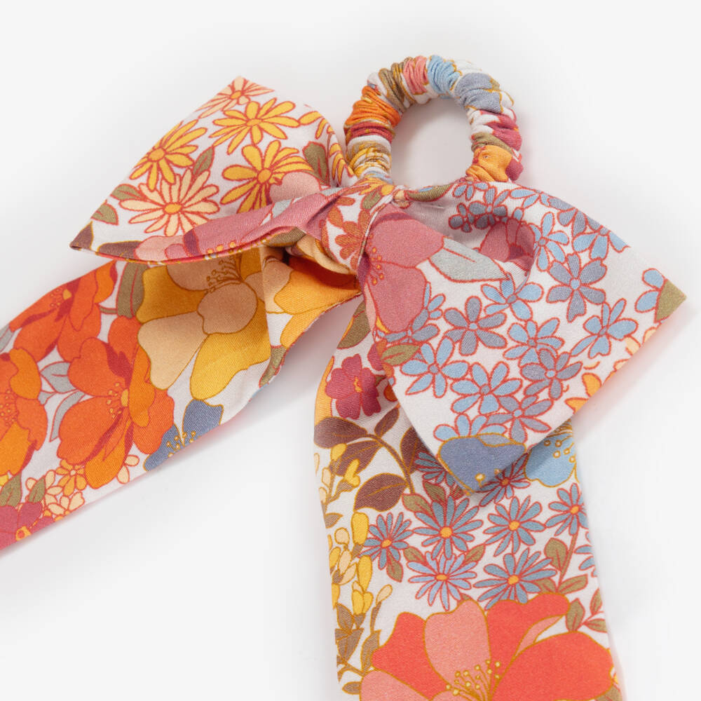 Marlo Kids-Girls Orange Cotton Hair Scrunchie (12cm) | Childrensalon Outlet