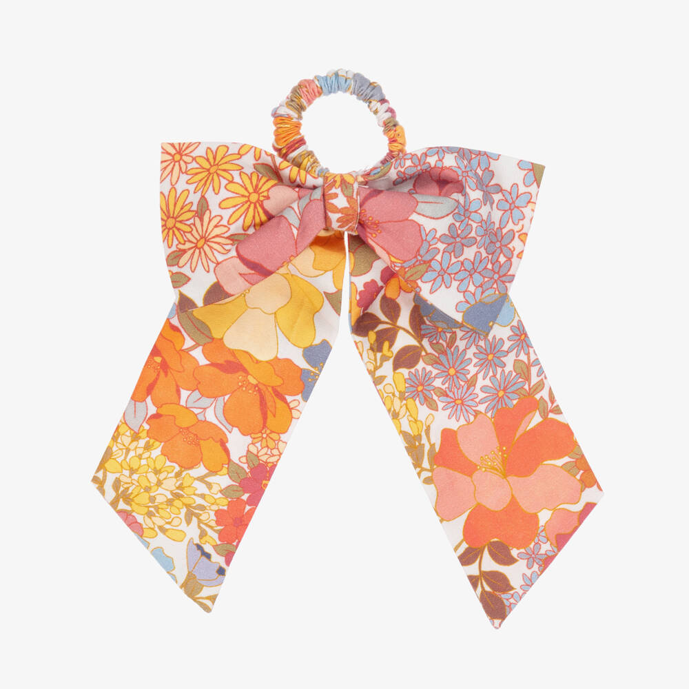 Marlo Kids-Girls Orange Cotton Hair Scrunchie (12cm) | Childrensalon Outlet