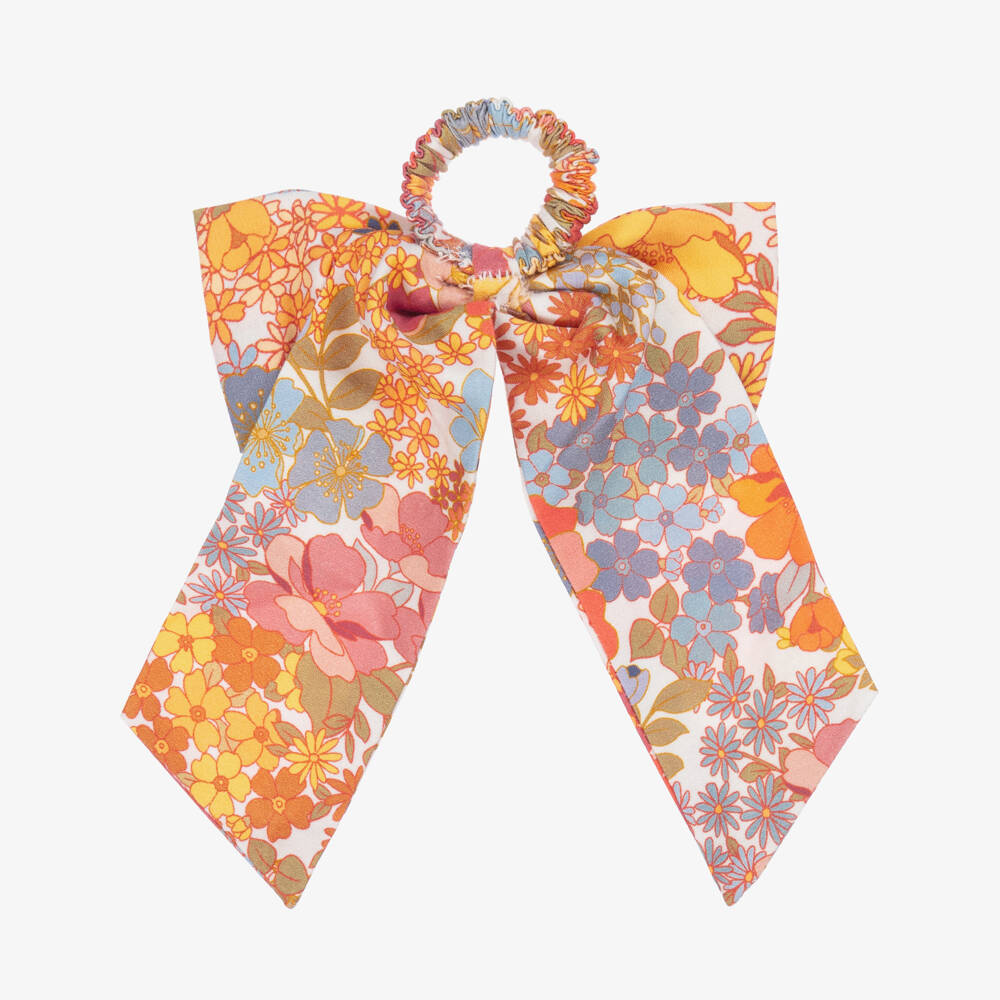 Marlo Kids-Girls Orange Cotton Hair Scrunchie (12cm) | Childrensalon Outlet