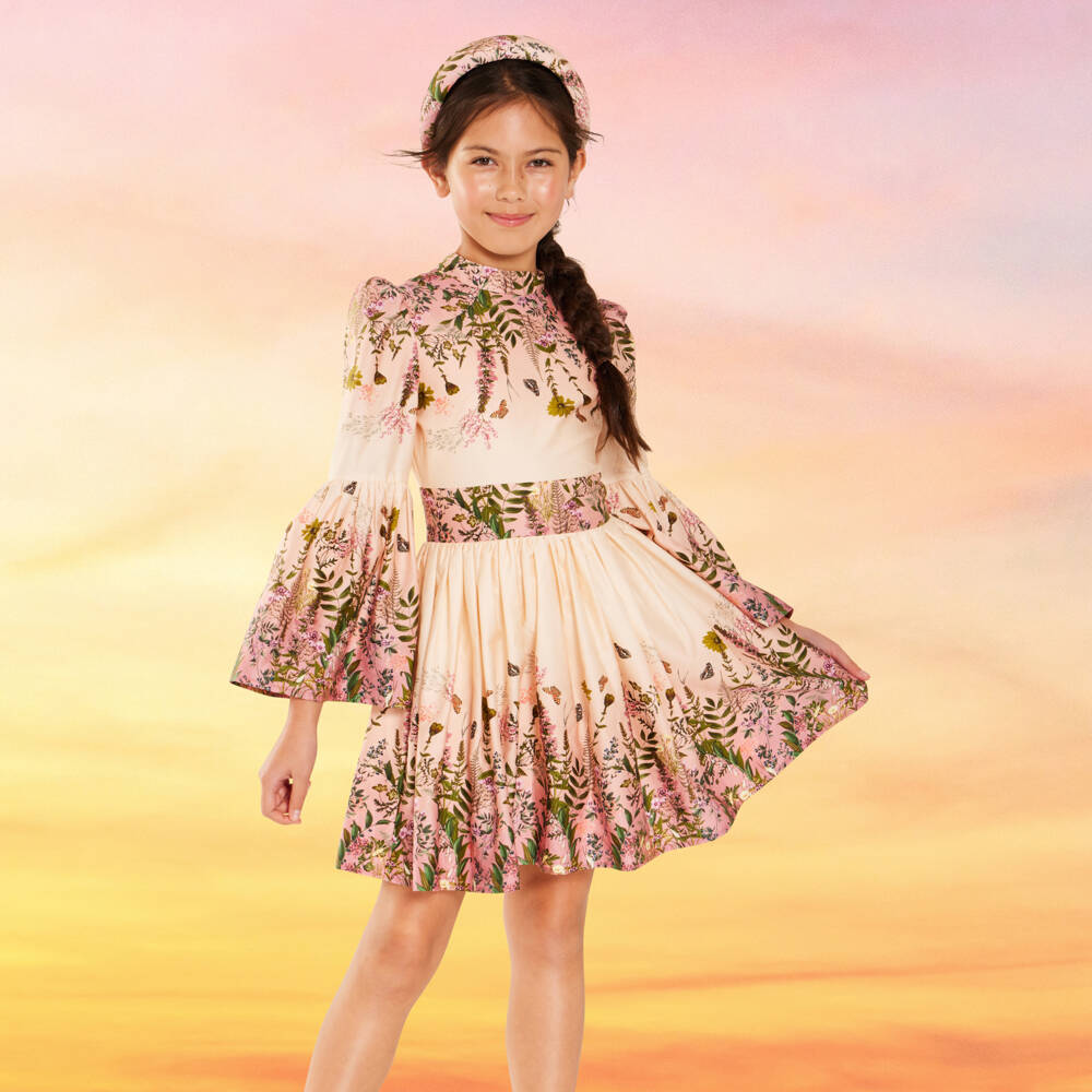 Marlo Kids-Платье из хлопка с розовыми цветами для девочек | Childrensalon Outlet