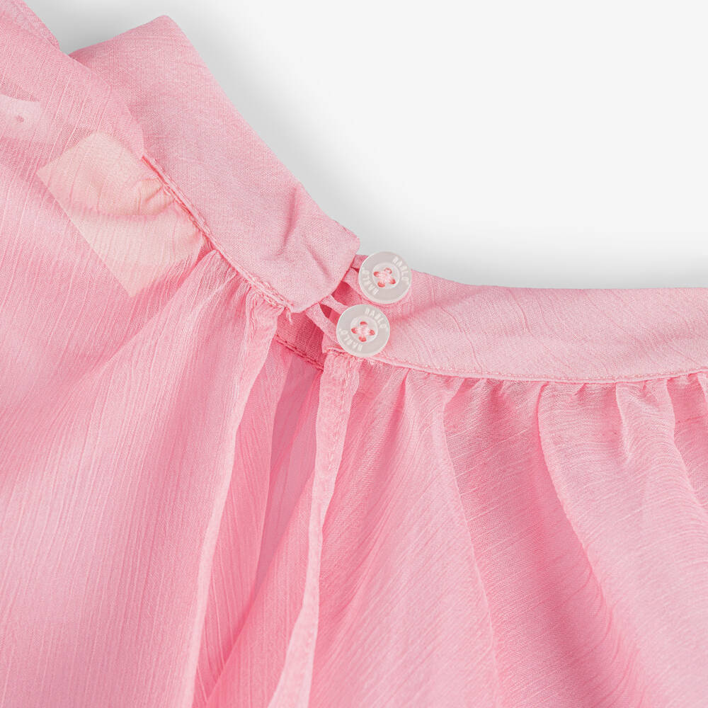 Marlo Kids-Girls Pink Crêpe Chiffon Cape Dress Set | Childrensalon Outlet