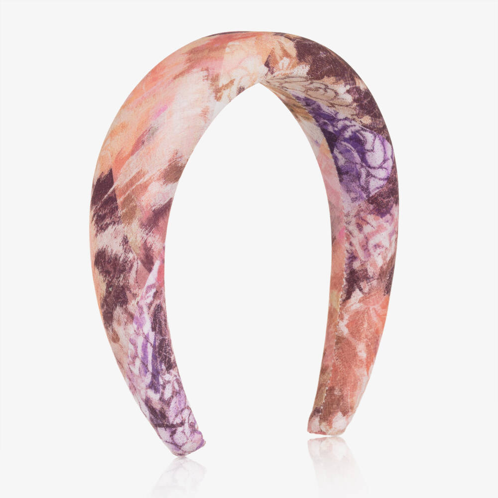 Marlo Kids-Girls Pink & Purple Abstract Floral Hairband | Childrensalon Outlet