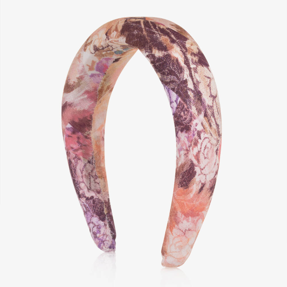 Marlo Kids-Girls Pink & Purple Abstract Floral Hairband | Childrensalon Outlet