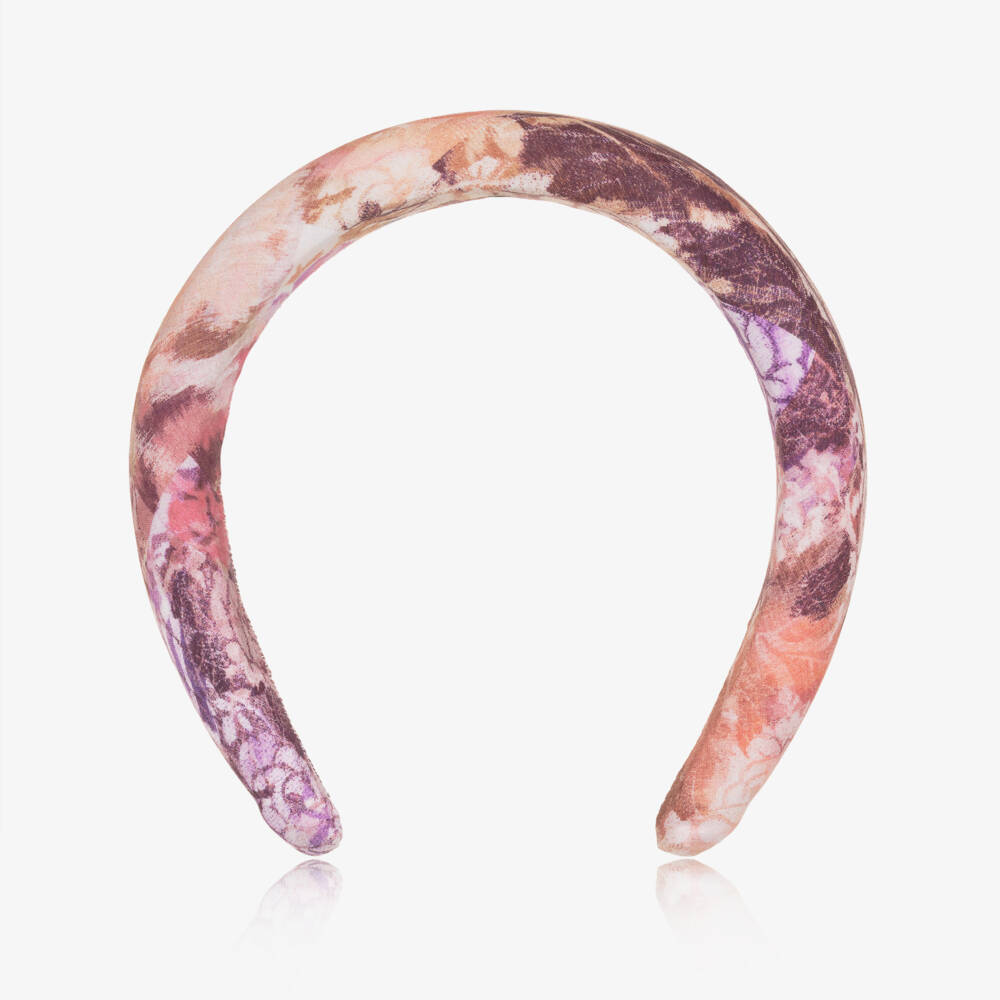 Marlo Kids-Girls Pink & Purple Abstract Floral Hairband | Childrensalon Outlet