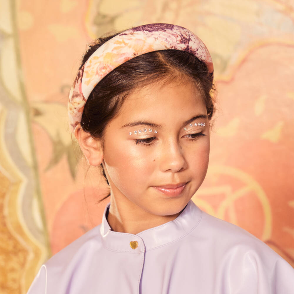 Marlo Kids-Girls Pink & Purple Abstract Floral Hairband | Childrensalon Outlet