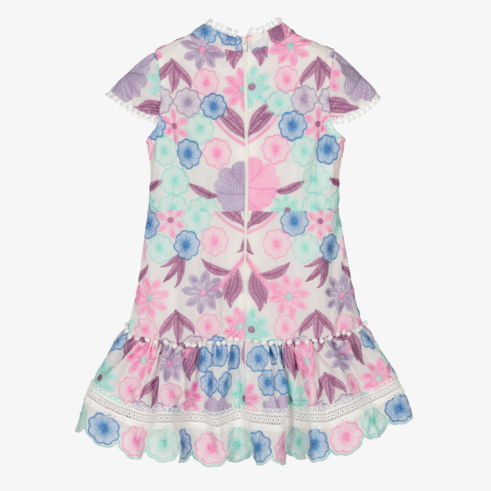 Marlo Kids-Платье Цветочная Радость розовое и белое для девочек | Childrensalon Outlet