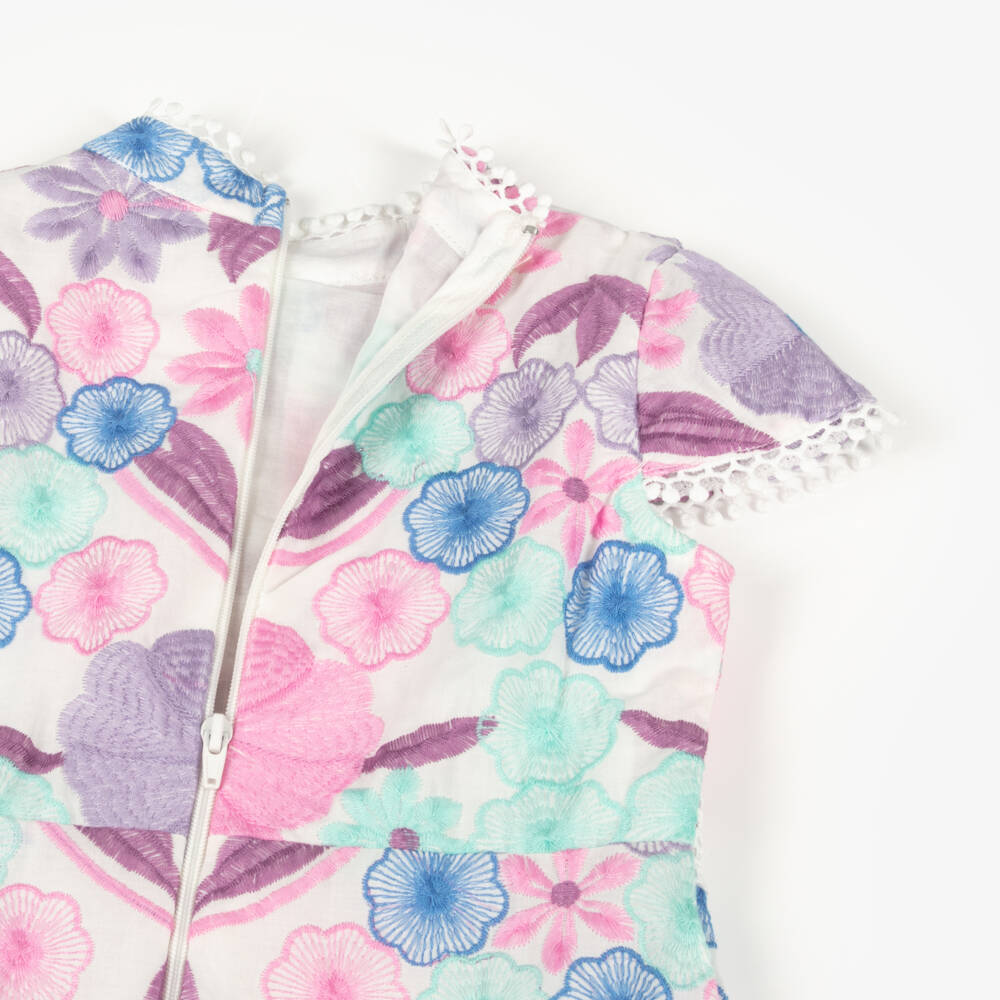 Marlo Kids-Платье Цветочная Радость розовое и белое для девочек | Childrensalon Outlet