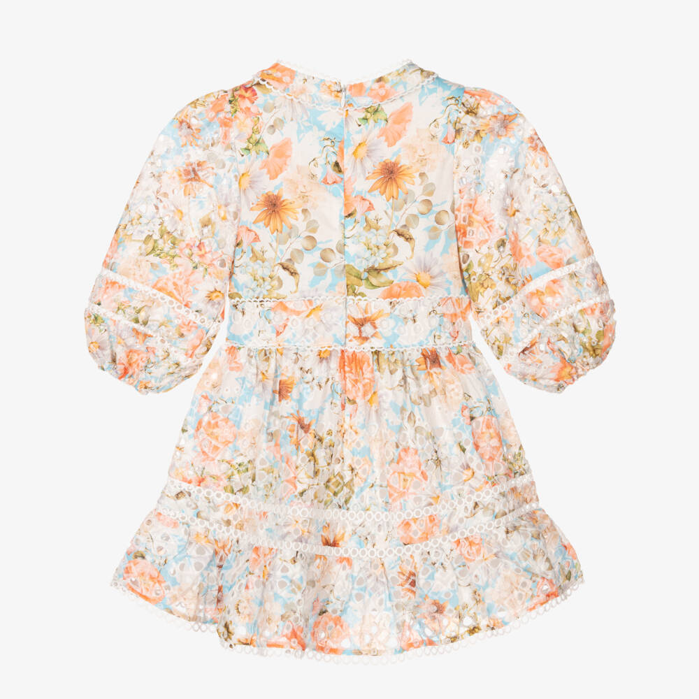 Marlo Kids-Girls Vibrant Floral Cotton Frock | Childrensalon Outlet