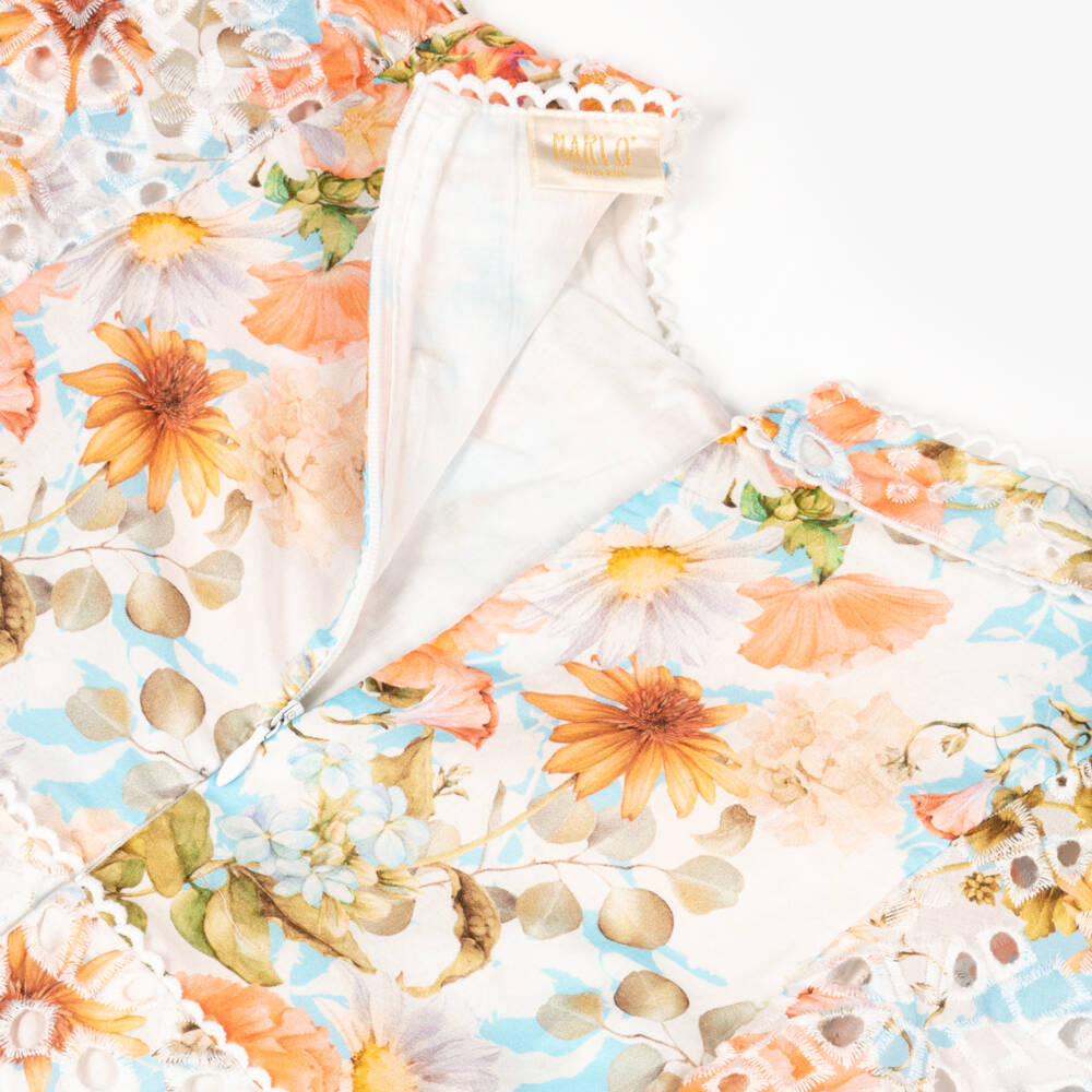 Marlo Kids-Girls Vibrant Floral Cotton Frock | Childrensalon Outlet