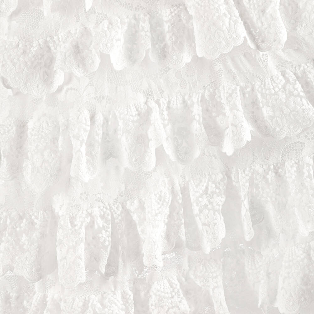 Marlo Kids-Girls White Tiered Lace Ruffle Maxi Dress | Childrensalon Outlet