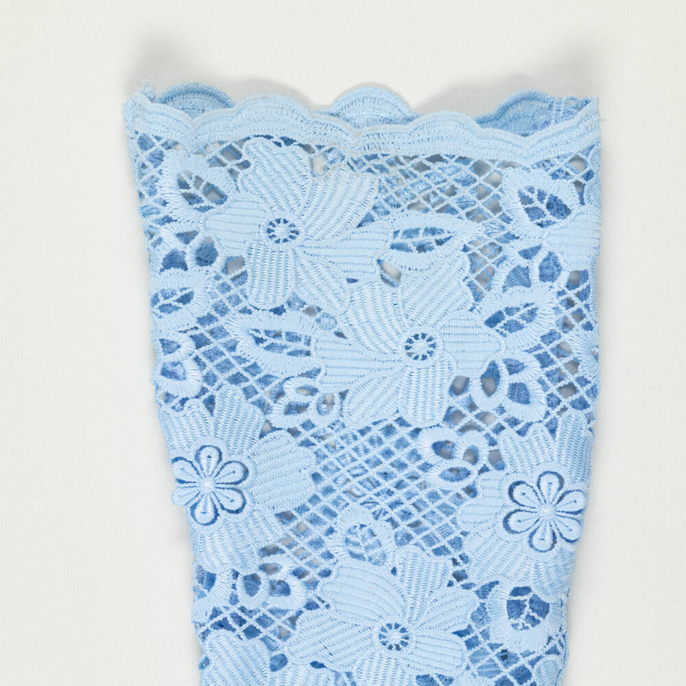 Marlo Kids-Preloved Girls Blue Guipure Lace Floral Dress (9-10 years) | Childrensalon Outlet