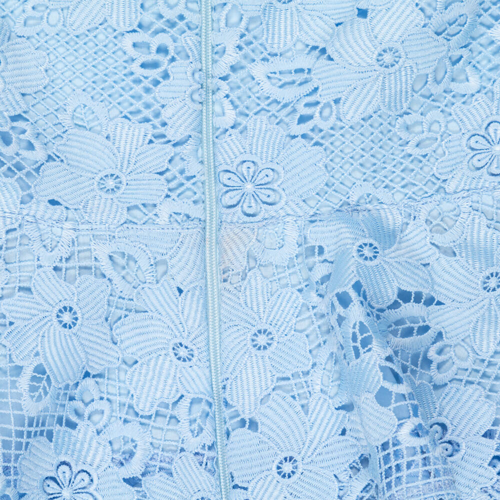 Marlo Kids-Preloved Girls Blue Guipure Lace Floral Dress (9-10 years) | Childrensalon Outlet