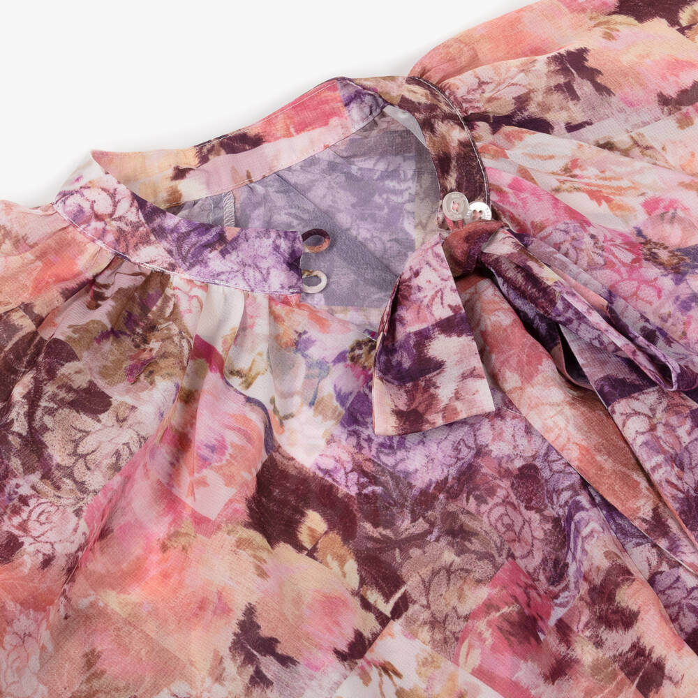 Marlo Kids-Purple Floral Cape Dress | Childrensalon Outlet