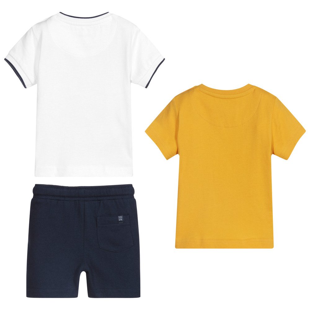 Mayoral-3 Piece Cotton Shorts Set | Childrensalon Outlet