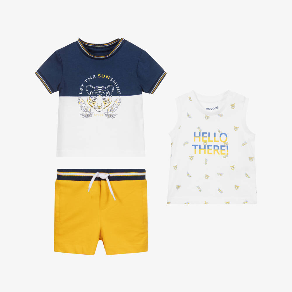 Mayoral-3 Piece Top & Shorts Set | Childrensalon Outlet