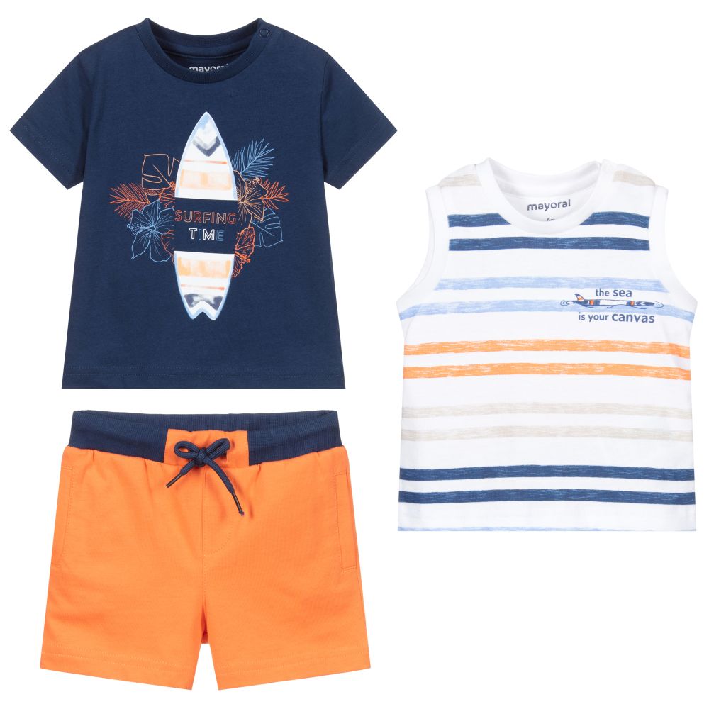 Mayoral - 3 Piece Top & Shorts Set | Childrensalon