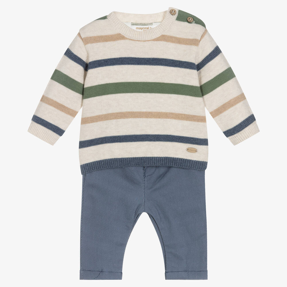 Mayoral Newborn - Ensemble pantalon bleu bébé | Childrensalon