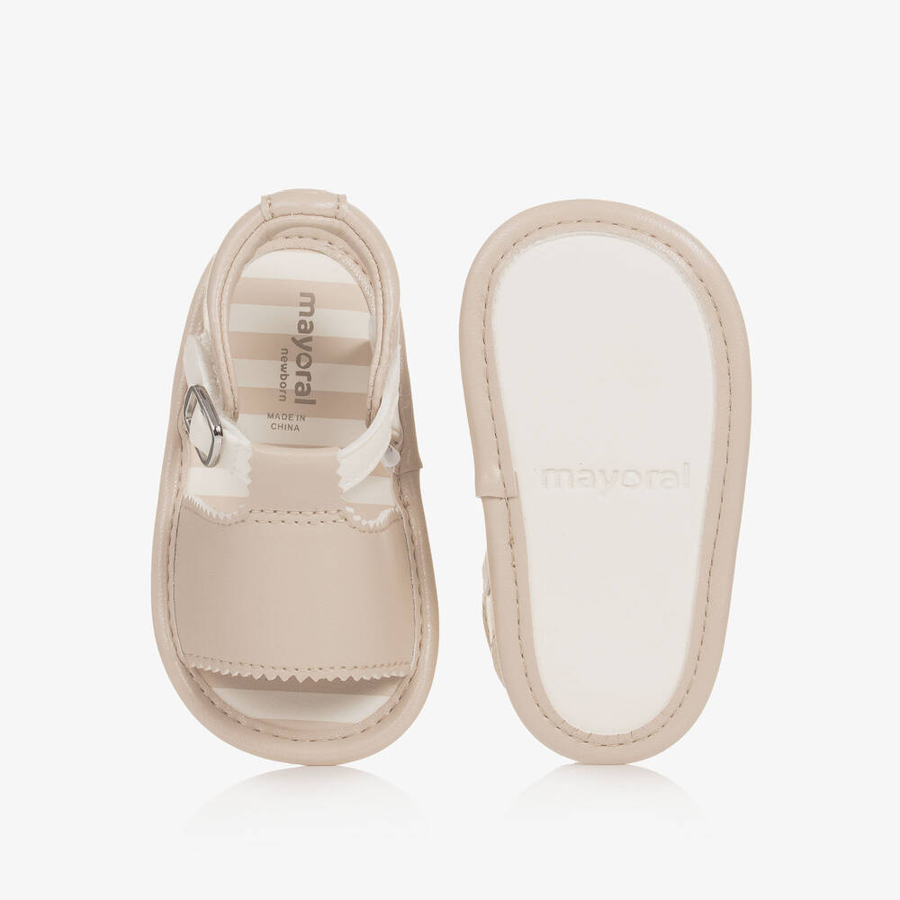 Mayoral Для новорожденных-Baby Beige Pre-Walker Sandals | Childrensalon Outlet