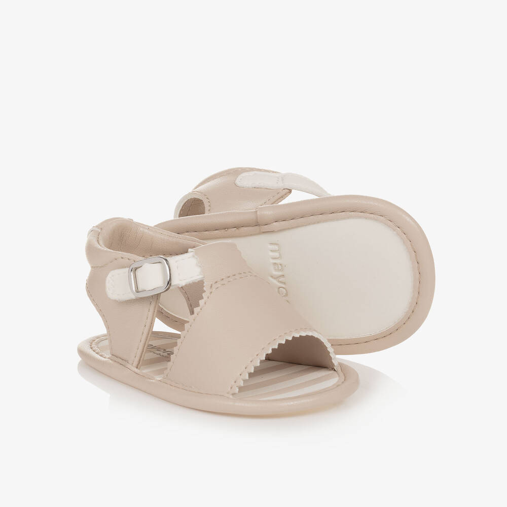 Mayoral Newborn-Baby Beige Pre-Walker Sandals | Childrensalon Outlet