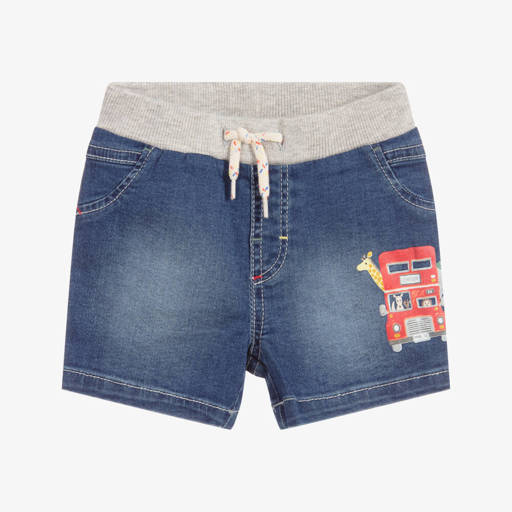 Mayoral Newborn-Baby Blue Denim Shorts | Childrensalon Outlet