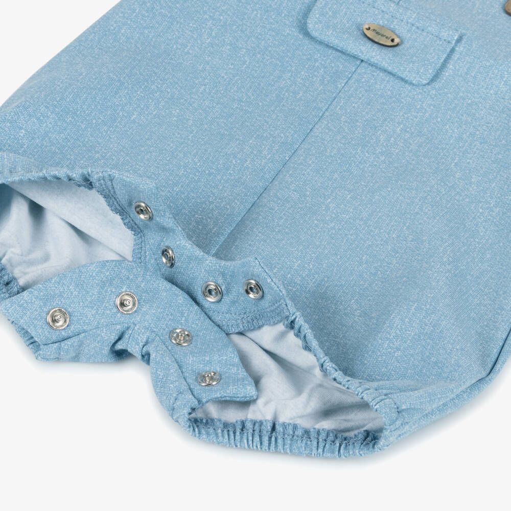 Mayoral Newborn-Baby Blue Jersey Shortie Ensemble | Childrensalon Outlet