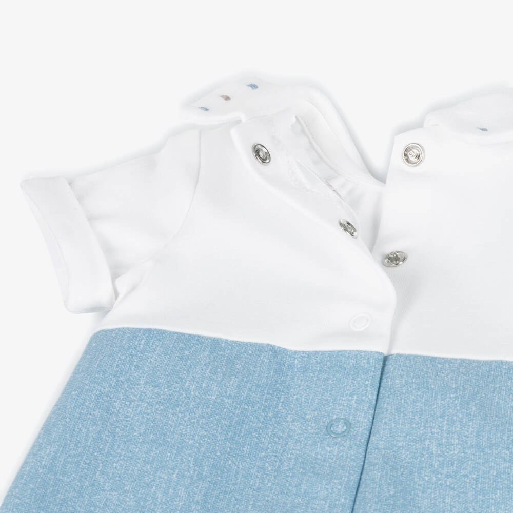 Mayoral Newborn-Baby Blue Jersey Shortie Ensemble | Childrensalon Outlet