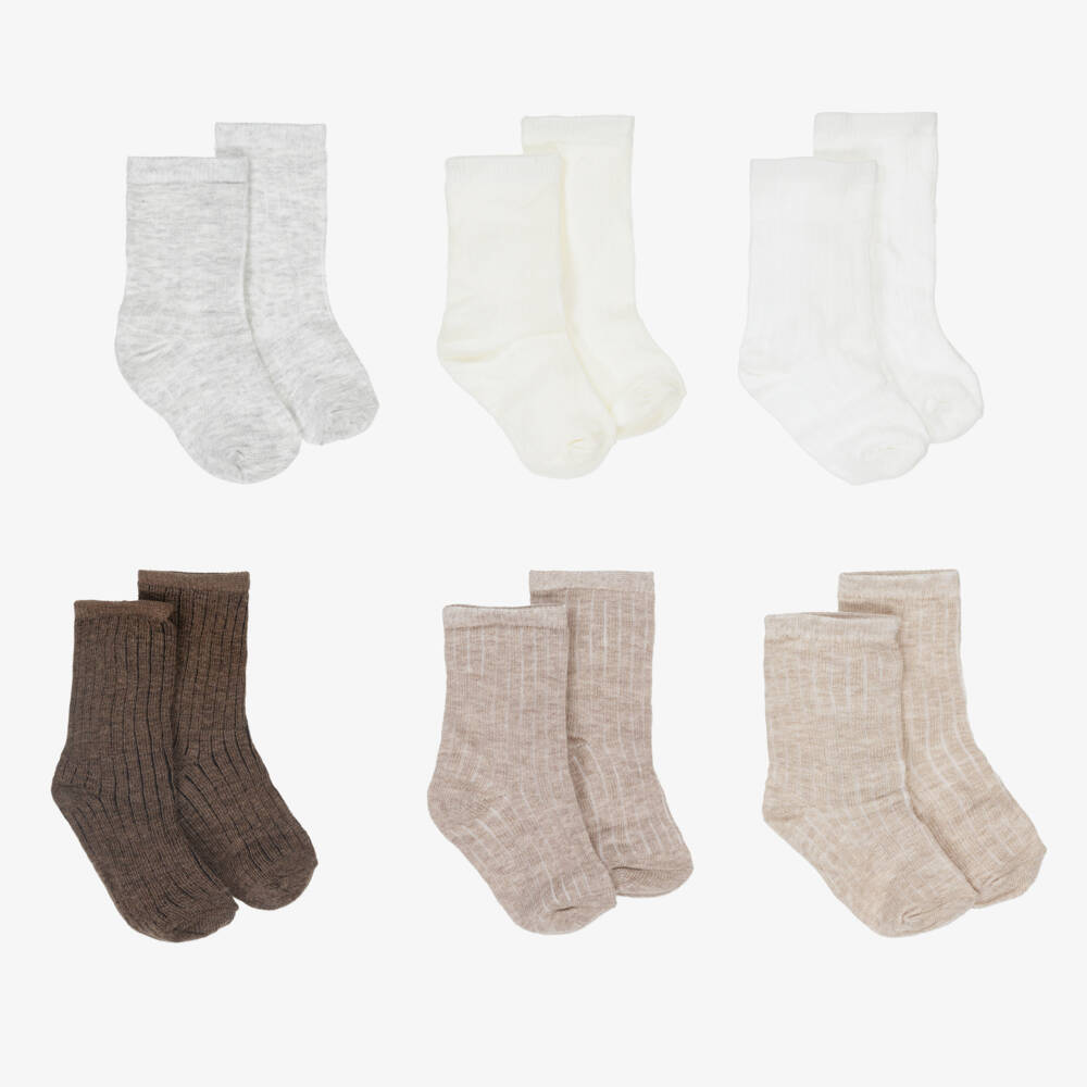 Mayoral Newborn-Baby Boys Beige and Brown Socks Set | Childrensalon Outlet