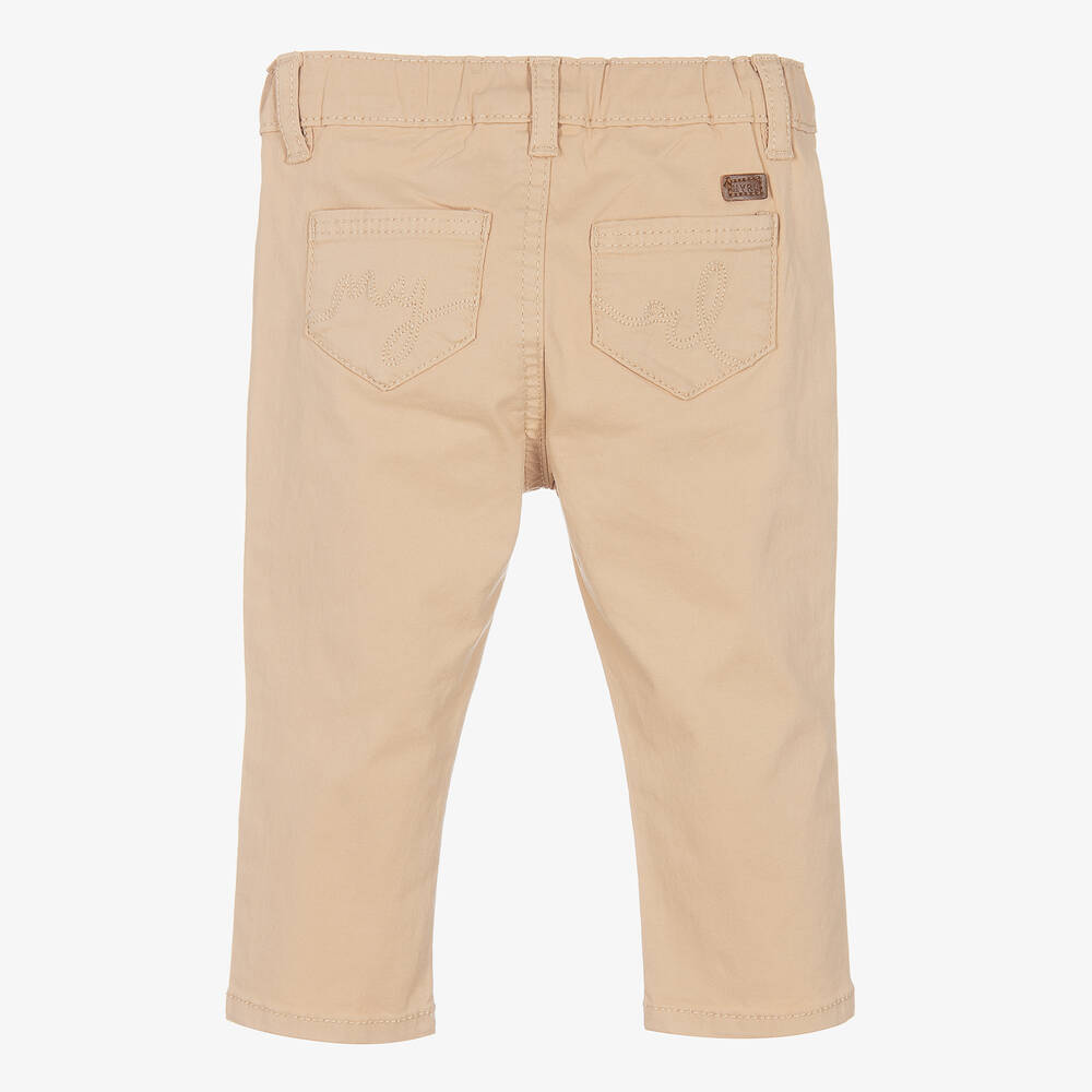 Mayoral-Бежевые хлопковые брюки для малышей | Childrensalon Outlet