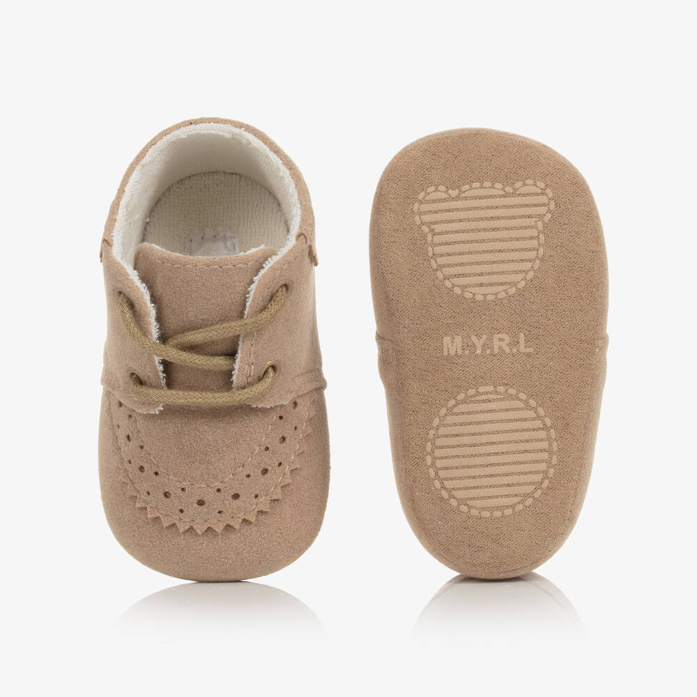 Mayoral Baby Boys Beige Lace Up Pre Walker Shoes