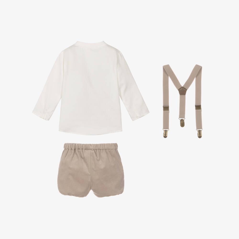 Mayoral Newborn-Baby Boys Beige Needlecord Shorts Set | Childrensalon Outlet