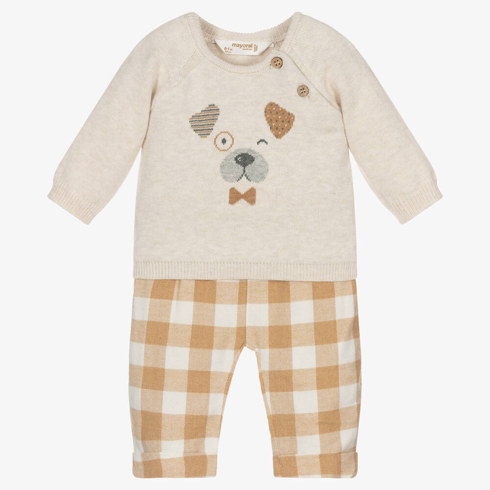 Mayoral Newborn - Beiges Hosen-Set für Babys (J) | Childrensalon