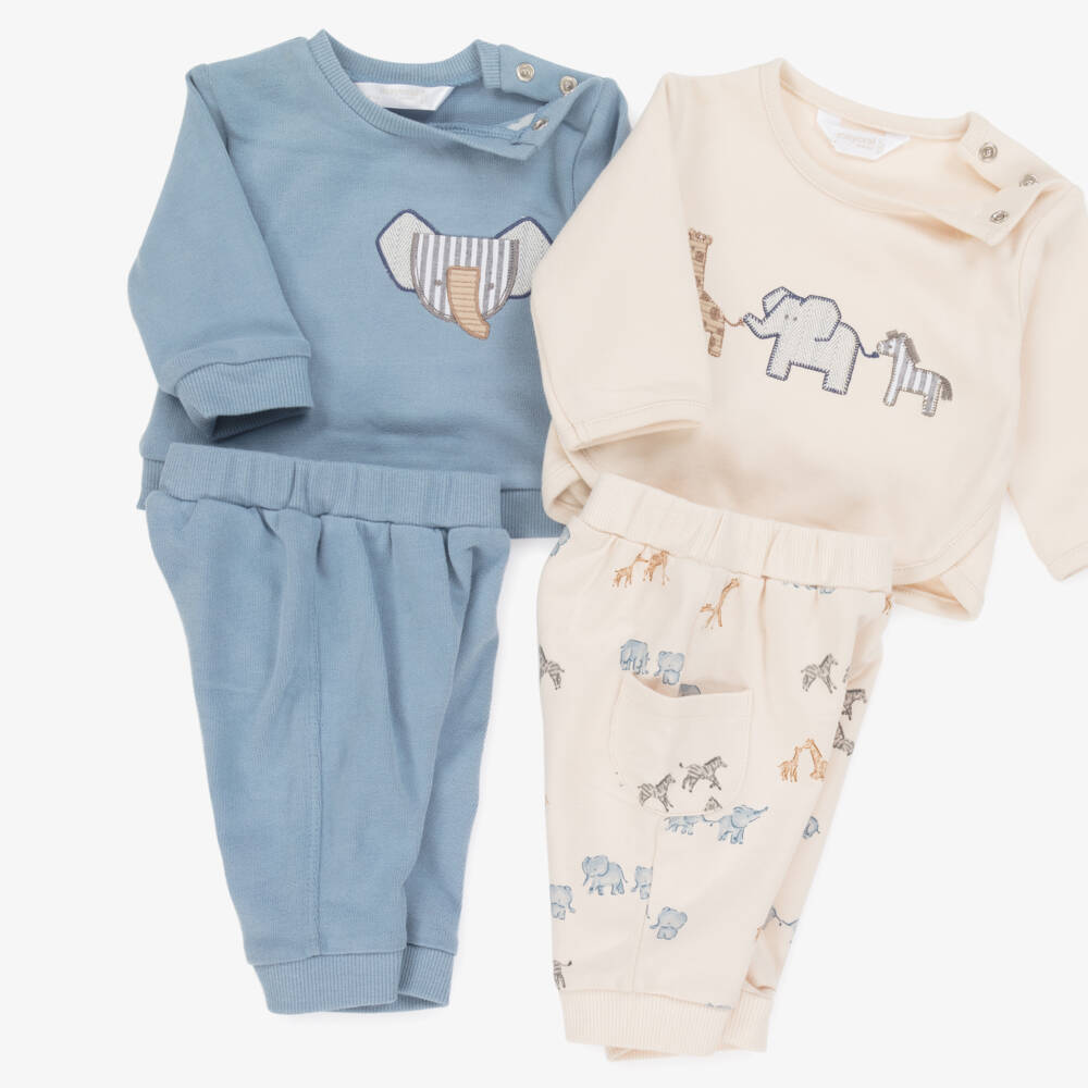 Mayoral Для новорожденных-Спортивные костюмы для малышей мальчиков синие и бежевые | Childrensalon Outlet