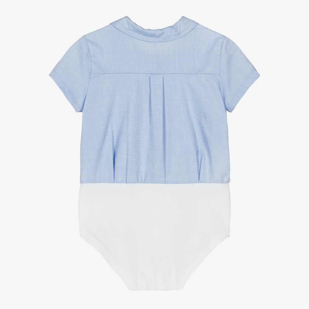 Mayoral Newborn-Baby Boys Blue Cotton Bodysuit | Childrensalon Outlet