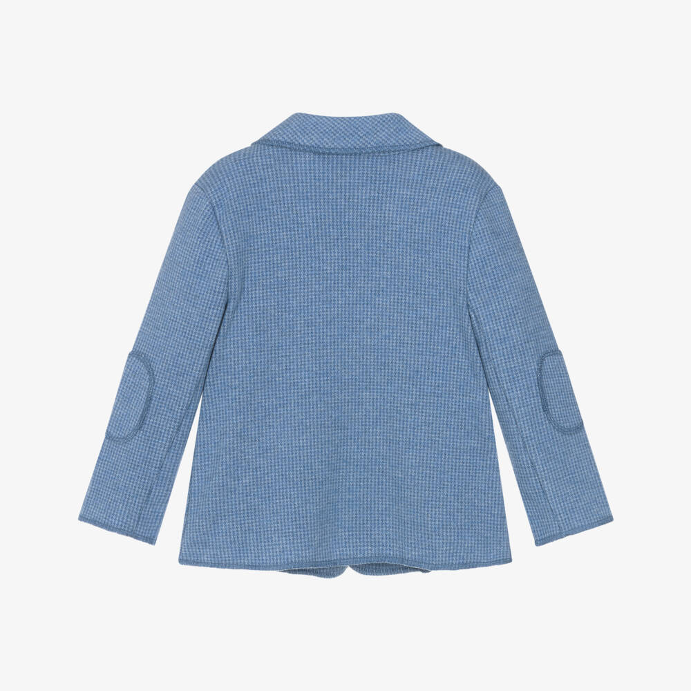 Mayoral Newborn-Baby Boys Blue Cotton Jersey Houndstooth Blazer | Childrensalon Outlet