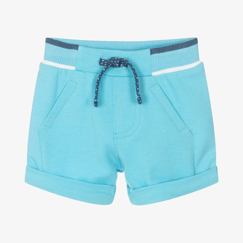 Mayoral - Baby Boys Blue Cotton Jersey Shorts | Childrensalon