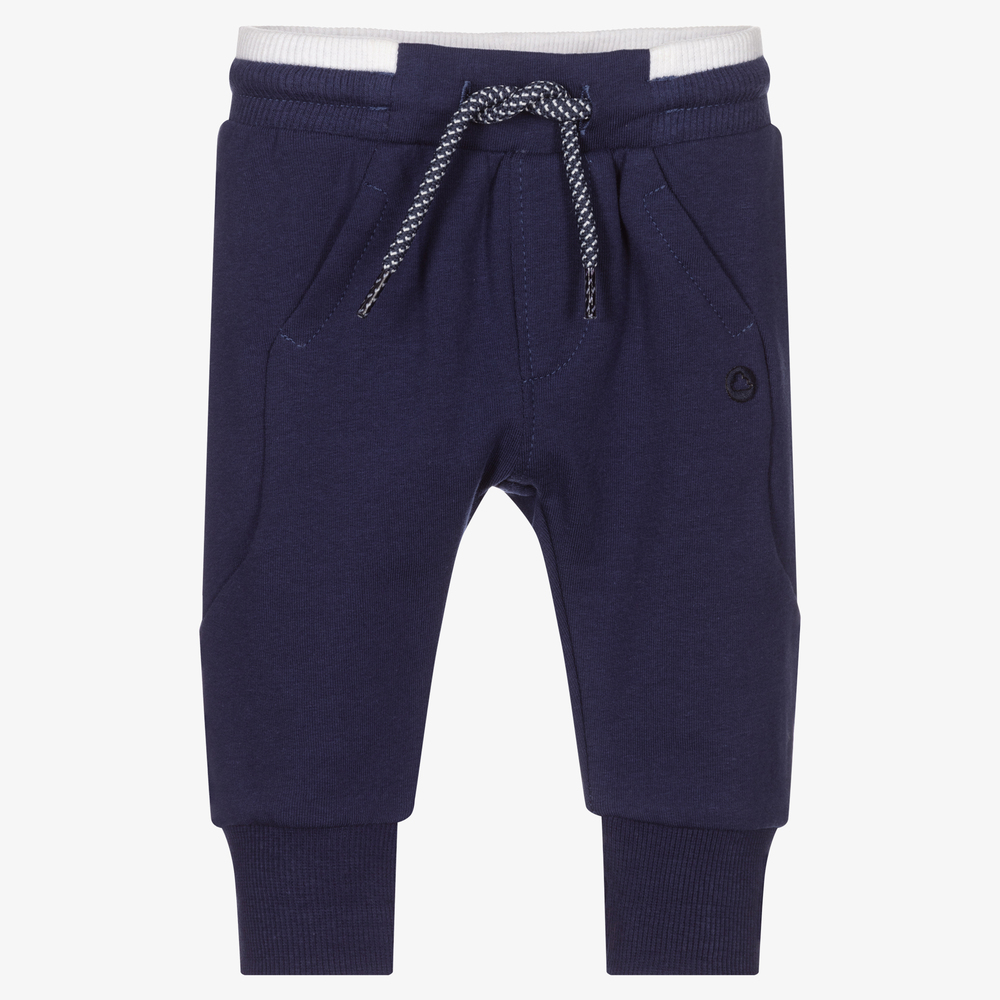 Mayoral Newborn - Baby Boys Blue Cotton Joggers | Childrensalon