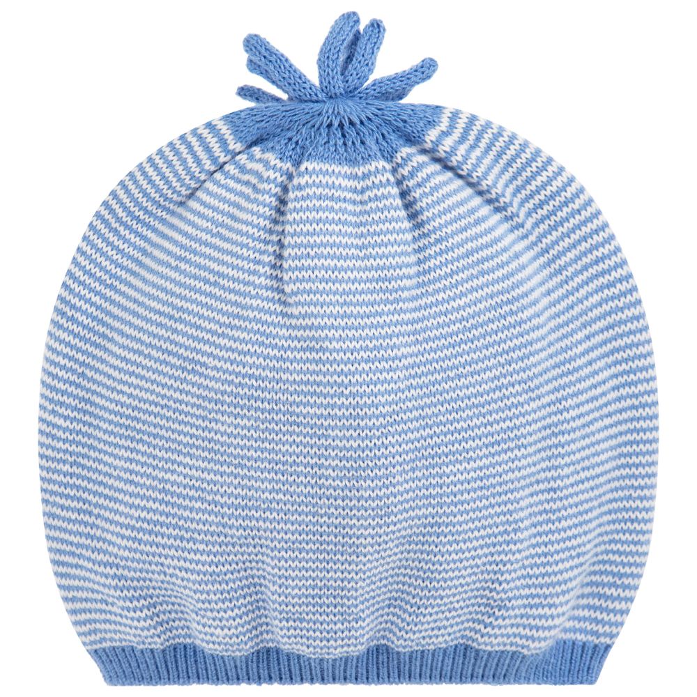 Mayoral Newborn - قبعة قطن محبوك لون أزرق للمواليد | Childrensalon