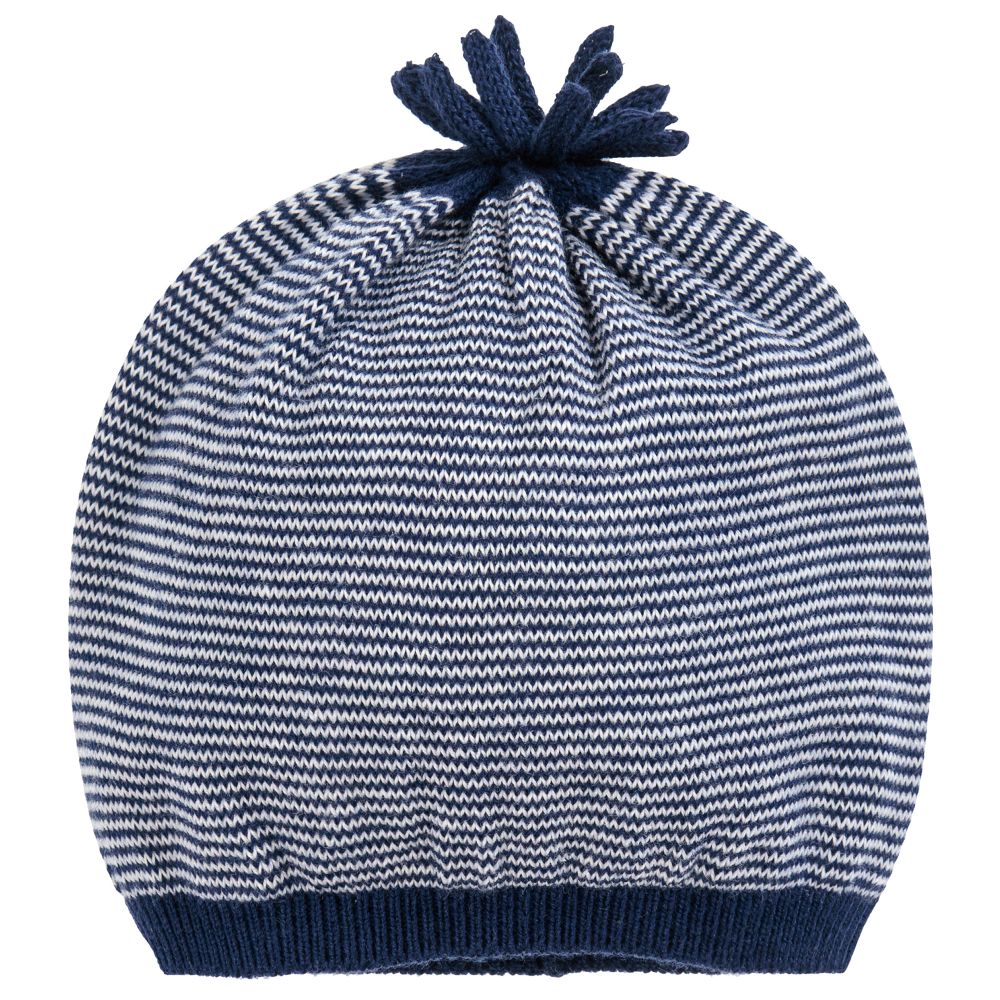 Mayoral Newborn - Baby Boys Blue Cotton Knit Hat | Childrensalon