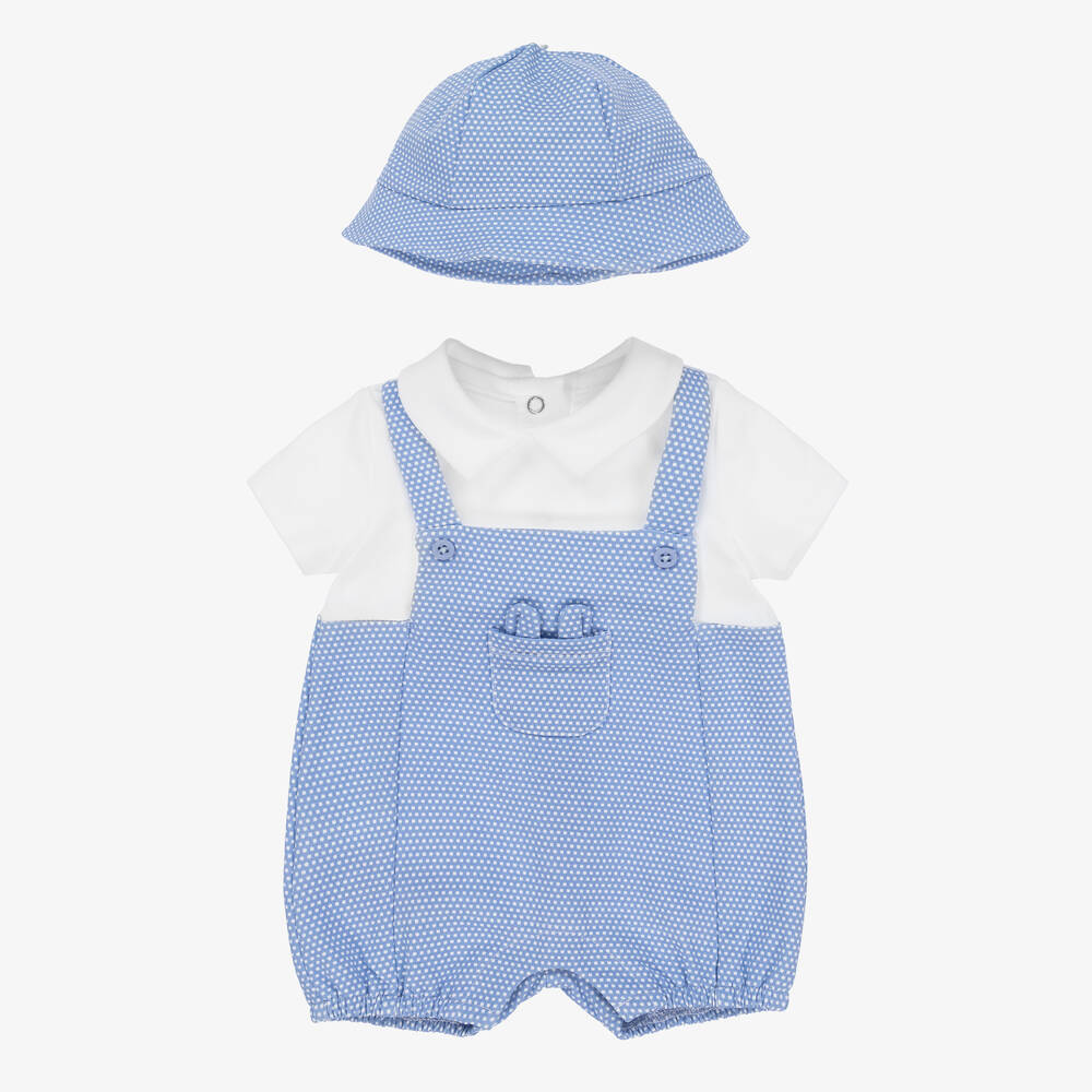 Mayoral - Baby Boys Blue Cotton Shortie Set | Childrensalon