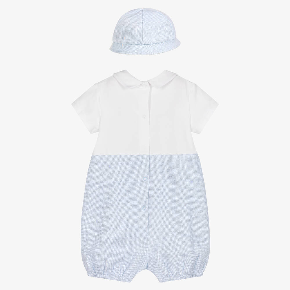 Mayoral-Baby Boys Blue Cotton Shortie Set | Childrensalon Outlet