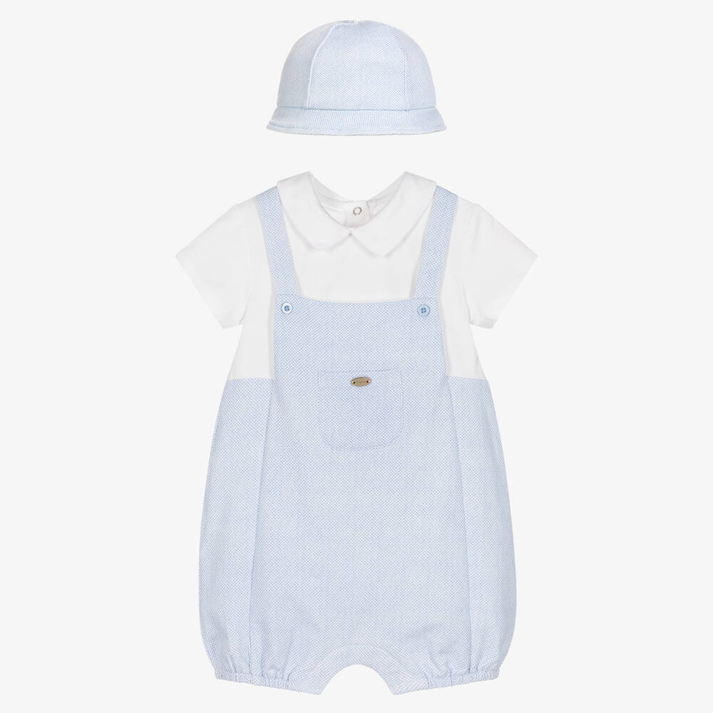 Mayoral - Baby Boys Blue Cotton Shortie Set | Childrensalon